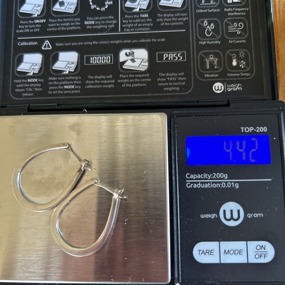 Vintage TAXCO Sterling Silver Hoop Earrings - Picture 4 of 4